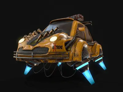 flying car Low-poly 3D model