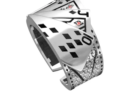 Antique Playing Cards Ring for Men 3D print model