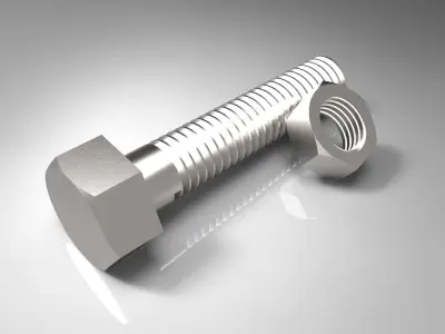 Nut-Bolt stainless steel bolt Free 3D model