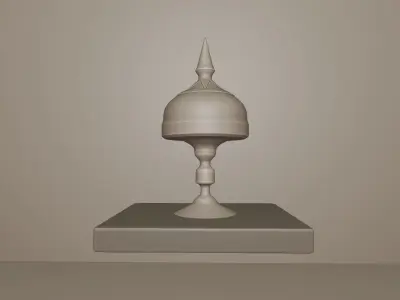 Golden utensil Low-poly 3D model