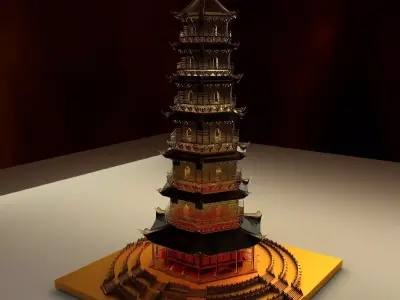Chinese ancient tower 3D model