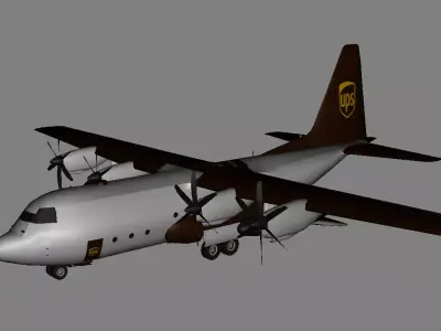 Cargo Plane UPS Cargo Plane Low-poly 3D model