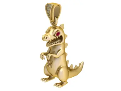 HIP HOP DINOSAUR ANIMAL PENDANT 3D PRITNABLE MODEL 3D print model