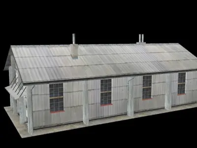 industrial house Low-poly 3D model