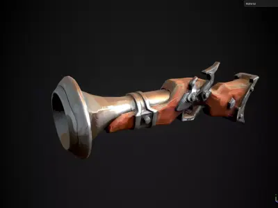 Stylized Fantasy Scattergun Handpainted Game Ready 3D Model Low-poly 3D model