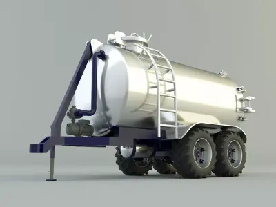 truck water trailer 3D model