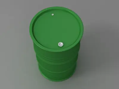 Metal Barrel Clean green 3D model