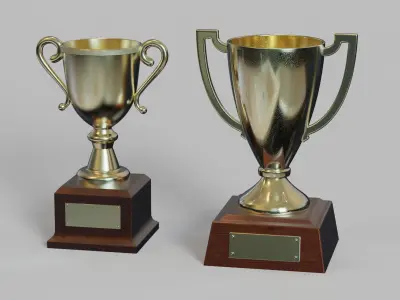 Gold Trophy Collection 3D Model Pack