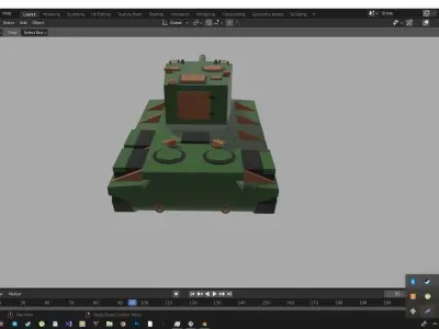 Tank kv-2 Low-poly 3D model