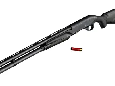 BENELLI M2 SHOTGUN Low-poly 3D model
