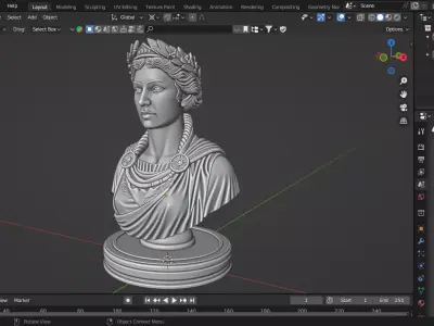Medieval Roman Queen Chess Piece 3D print model