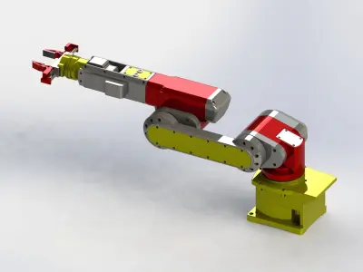 Solidworks Tutorial HP -  Industrial Robot Arm Free 3D model