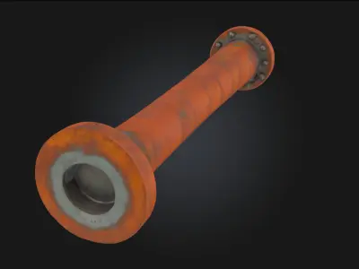 Red Pipe Render Industrial Pipe Segment 3D model