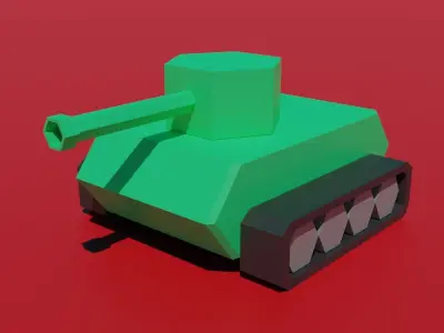 Low poly tank for games Low-poly 3D model