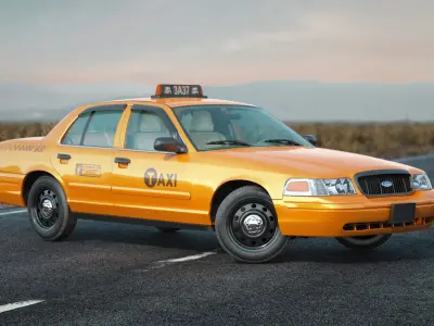 Cab Taxi Yellow 3D model