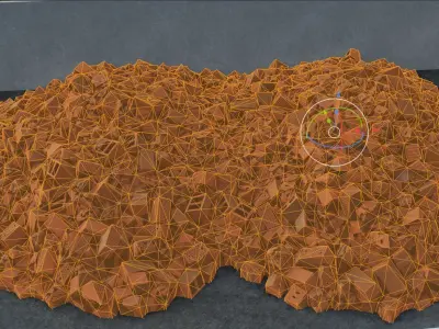 Heap of Clay Brick Demolition Material  Low-poly 3D model