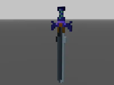 Voxel Master Sword Free low-poly 3D model