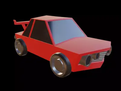Low Poly Car Free low-poly 3D model 8