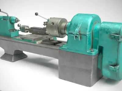 Student Lathe for Metalworking TV16 Free low-poly 3D model