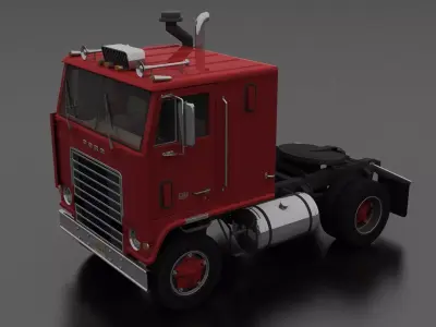 W-Series W-9000 Semi Truck 1972 Low-poly 3D model