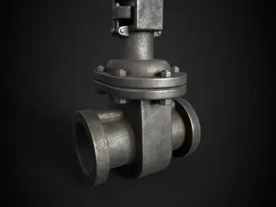 pipe valve Low-poly 3D model