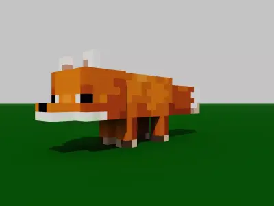 MineCraft fox model Low-poly 3D model