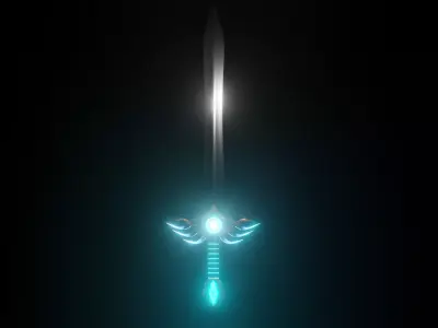 Sword 3d model that glows Free low-poly 3D model