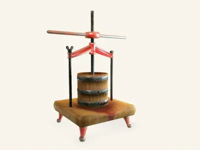 Antique Wine Press Low-poly 3D model
