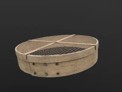 Wooden Sieve PBR  Low-poly 3D model