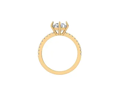 Solitaire Engagement Ring 3D print model 34