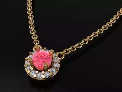 Dainty Round Halo Pendant 4mm 3D print model