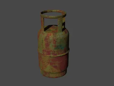 3 gases Low-poly 3D model