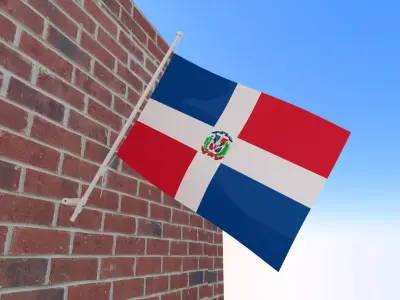 Flag of the Dominican 3D model