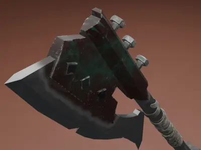 Survivalists axe PBR Low-Poly Game READY -6 Low-poly 3D model