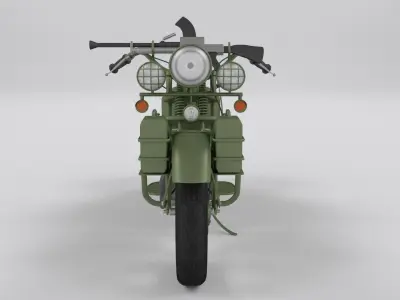 Harley Davidson WLA 1942 Low-poly 3D model