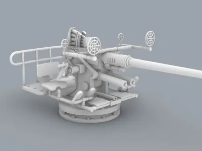 Historic Naval Weapons Set - 5 Weapon Models Low-poly 3D model