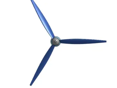 3 blade propeller with nose cone 3D print model