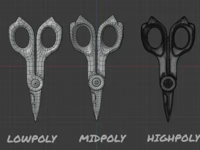 Scissors Electrician - Tijeras Electricista Low-poly 3D model