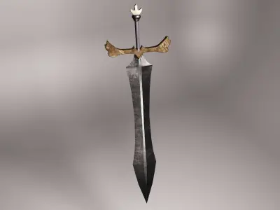 Game Ready Low-poly Big Sword 3D Model Low-poly 3D model