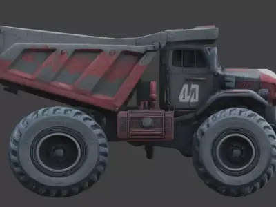 Gothic Skull Mining Truck 3D Model Low-poly 3D model