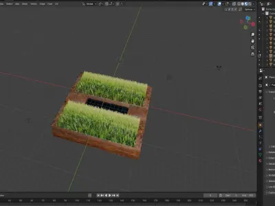 Water and grass movement 3D model