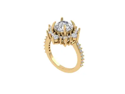 Solitaire Engagement Ring 3D print model 116