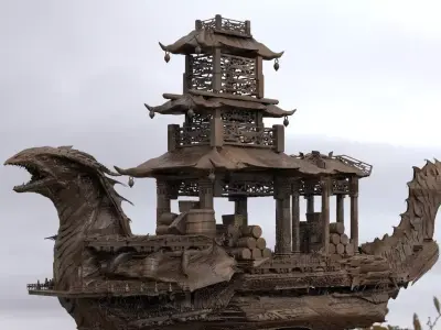 Chinese Treasure ship 3D model purchase