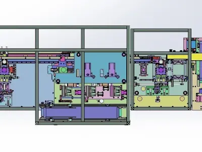 Ultrasonic Welding Leak Testing Production Line for Thermos 3D model