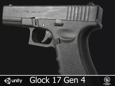 Glock 17 Gen 4 Low-poly 3D model purchase
