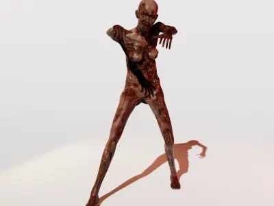 Female Zomebie by Gugurun Free low-poly 3D model