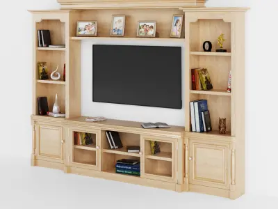 Virginia Antique White Entertainment Center 3D model