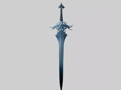The dusty Frost Sword Low-poly 3D model