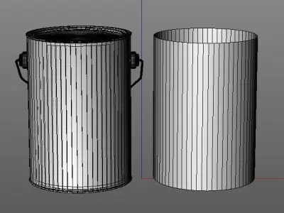 5 Quart paint can with metal handle  3D model