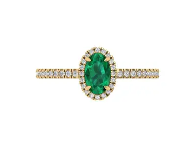 Oval Solitaire Ring 3D print model 21